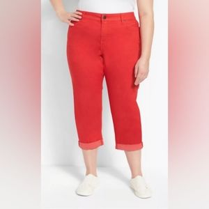 Lane Bryant Signature Fit Boyfriend Capri Goji Berry